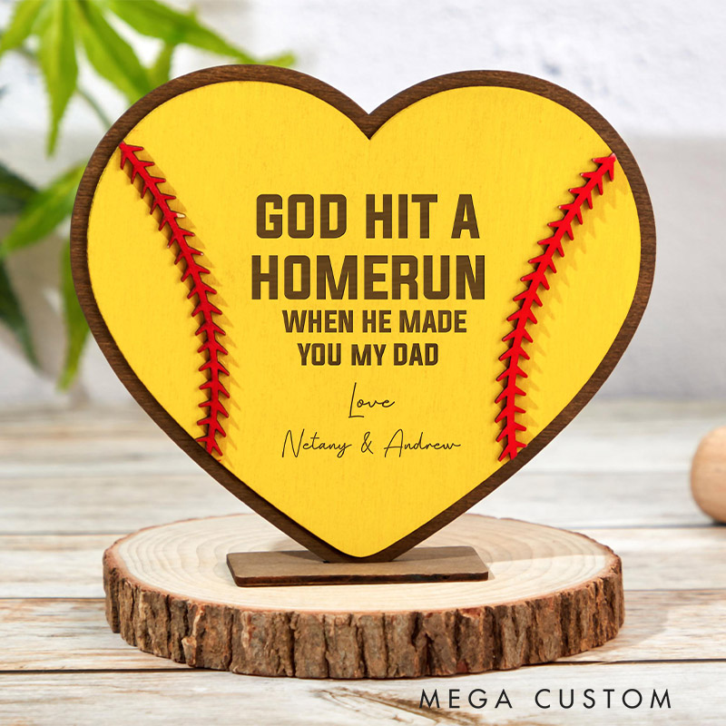 Personalized Baseball Softball Heart Plaque with Custom Text