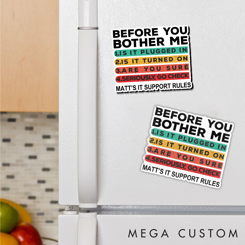 Personalized Tech Support Checklist Refrigerator Magnets Programmer Computer Technology lover Magnets Gift for Nerd Geek 