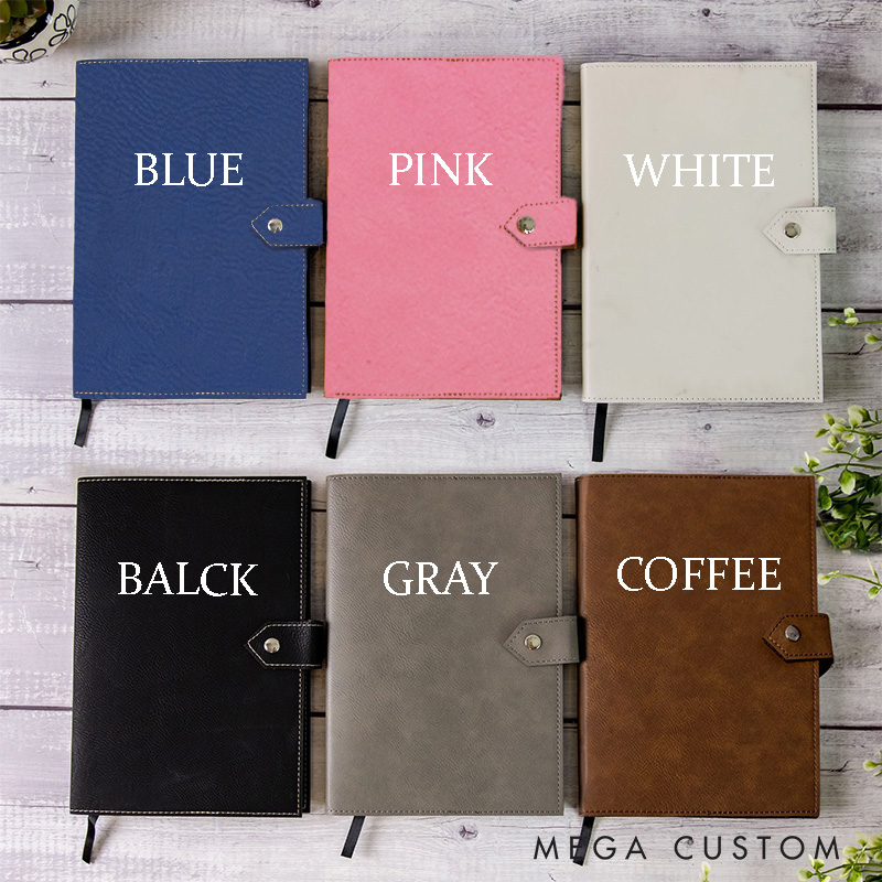 Personalized Laurel Branches with Initials and Date Wedding Couple Leather Journal with Snap Closure