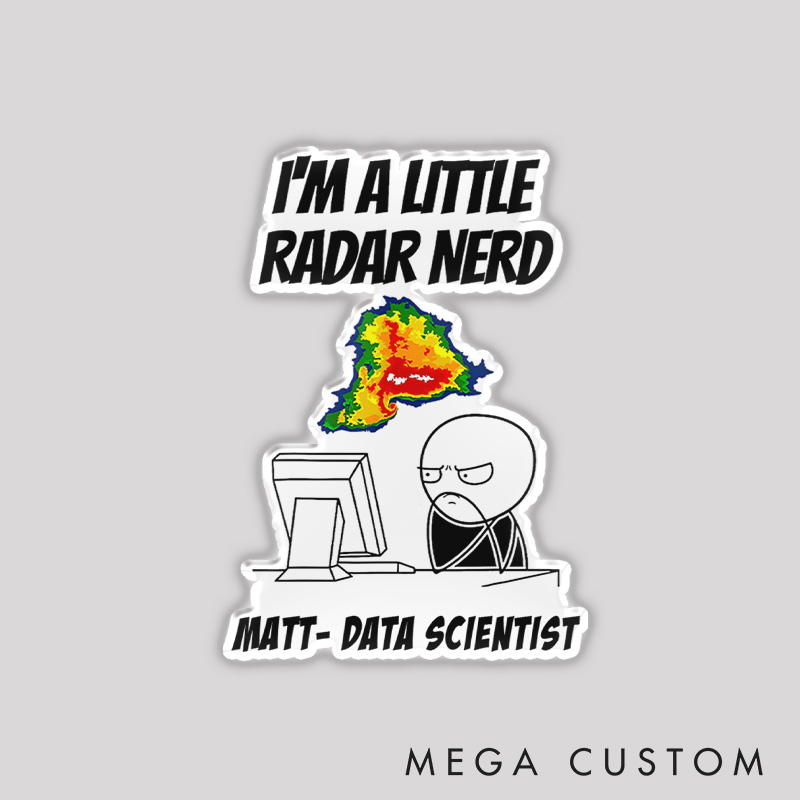 Personalized I’M A Little Radar Nerd Refrigerator Magnets Data Analysts Scientists Technology Enthusiasts Magnets Gift for Nerd Geek 