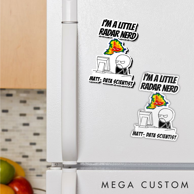Personalized I’M A Little Radar Nerd Refrigerator Magnets Data Analysts Scientists Technology Enthusiasts Magnets Gift for Nerd Geek 