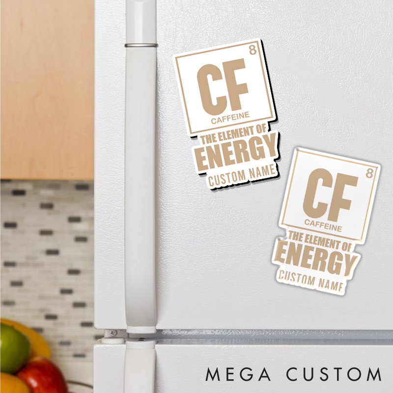 Personalized Caffeine The Element Of Energy Refrigerator Magnets Coffee Enthusiasts Magnets Gift for Nerd Geek 