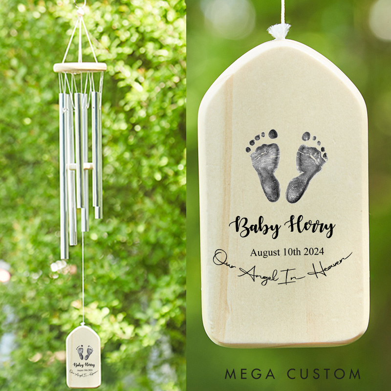 Personalized Infant Loss Memorial Wind Chime Custom Baby Memorial Gift Baby Miscarriage Gift in Memory of Angel Baby Sympathy Gift 