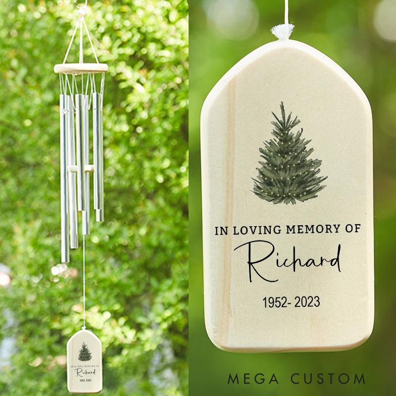 Personalized Memorial Minimalist Wind Chime in Loving Memory Keepsake Thoughtful Remembrance Gift Sympathy Ornament Bereavement Gift