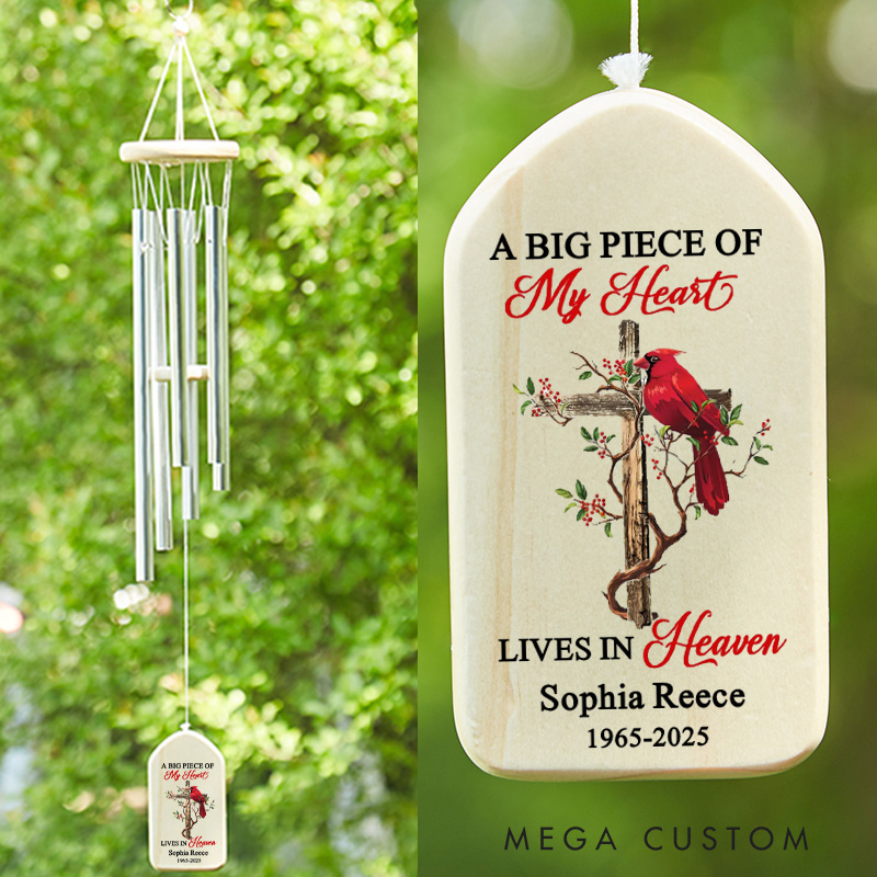 Personalized Memorial Wind  for Loss of Loved One Chimes Sympathy Gifts in Memory of Dad Grandpa Family Tree Bereavement Outdoor Cardinal Chimes