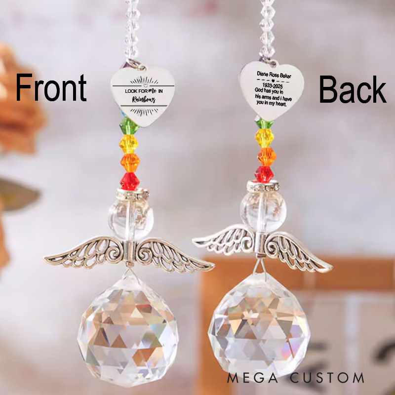 Personalized Memorial Suncatcher Sympathy Gift Consolation Grief Loss of Baby Loved One Spouse Keepsake Crystal Rainbow Memorial Gifts