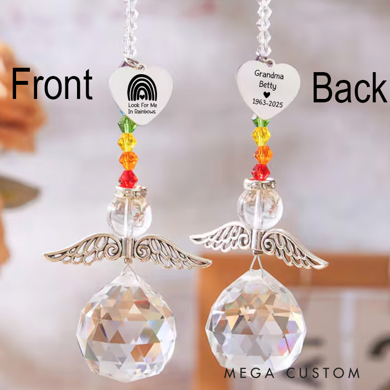 Personalized Memorial Suncatcher Crystal Heart Sun Catcher Sympathy Gift Memorial Gift with Name Prism Suncatcher Funeral Keepsake