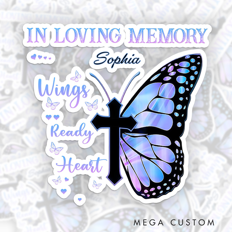 Personalized Dad Memorial Sticker Retro Art A Father's Touch My Dad Grieving Daughter Sympathy Gift Loss of Father