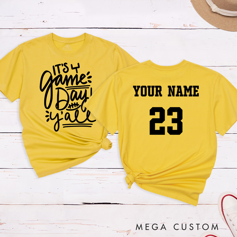 Personalized American Football and Rugby T-Shirts Featuring Custom Name and Number for Game Day Vibes