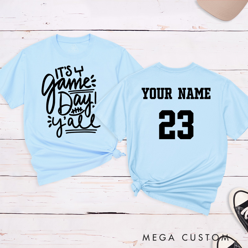 Personalized American Football and Rugby T-Shirts Featuring Custom Name and Number for Game Day Vibes