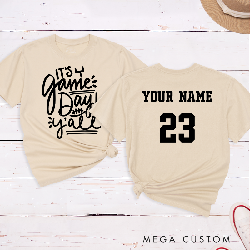 Personalized American Football and Rugby T-Shirts Featuring Custom Name and Number for Game Day Vibes