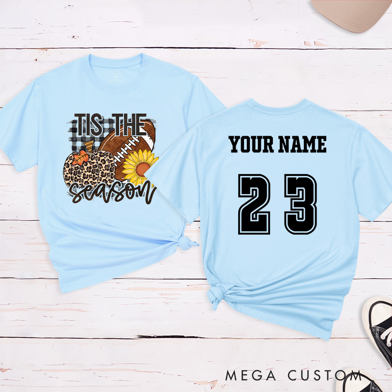 Personalized American Football and Rugby T-Shirts Featuring Custom Name and Number- Tis the Season