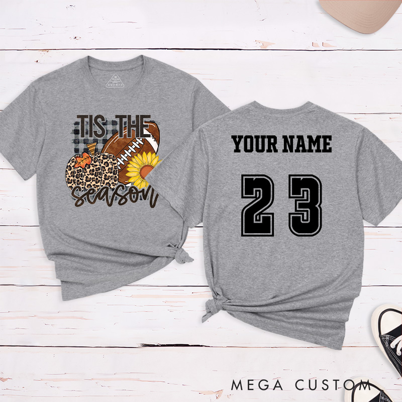 Personalized American Football and Rugby T-Shirts Featuring Custom Name and Number- Tis the Season