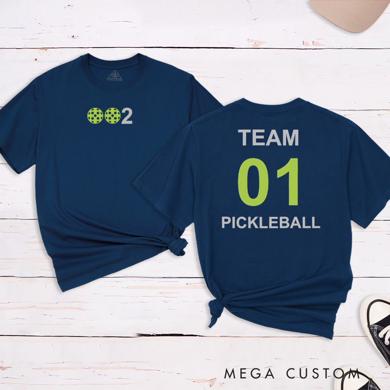 Personalized Pickleball T-Shirts Featuring Team Name and Number - Custom Pickleball Gear