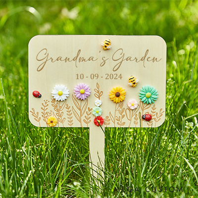 Personalized Wooden Garden Stake Custom Name Tree Plaque with Stake Memorial Garden Sign for Loss of Loved One Remembrance Gift