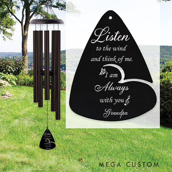 Personalized Memorial Wind Chimes for Loss of Loved One, Sympathy Windchimes Condolence Bereavement Gifts in Memory of Loved One