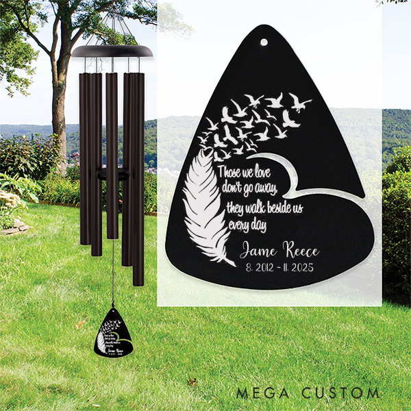 Personalized Sympathy Wind Chimes for Loss of Loved One Those We Love Don't Go Away Commemorative Sympathy Bereavement Gifts for Funeral