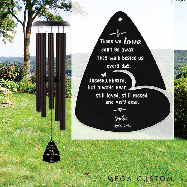 Personalized Memorial Wind Chimes for Outside Sympathy Wind Chimes for Loss of Loved One Condolence Funeral Gifts