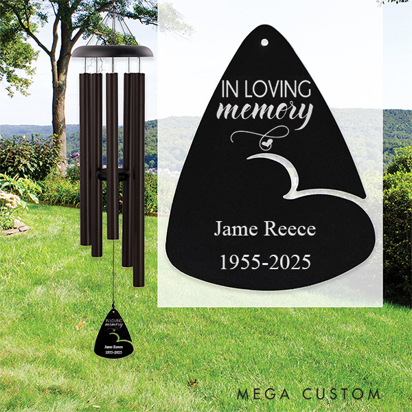 Personalized In Loving Memory of Wind Chime Sympathy Gift Custom Memorial Wind Chime for Loss of Loved One Remembrance Gifts