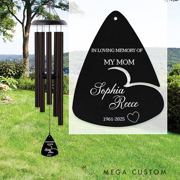 Personalized Memorial Wind Chimes for Loss of Loved One Sympathy Wind Chimes Gift Bereavement Gifts Outdoor Garden Decor with Soothing Melodic Tones