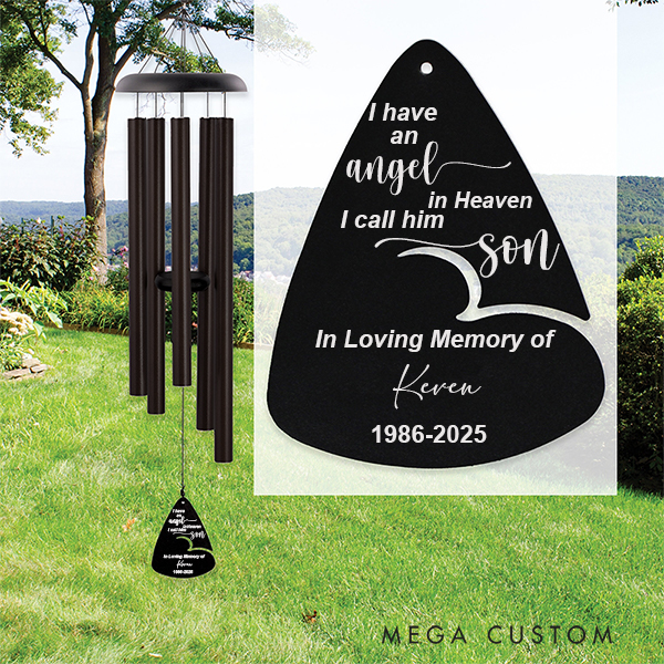 Personalized Loss of Son Memorial Wind Chime Sympathy Wind Chime for Loss of Loved One Custom Funeral Gift Bereavement Condolence Gift