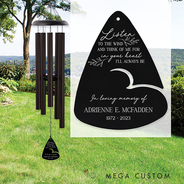 Personalized Memorial Wind Chimes Custom In Memory of Wind Chime for Loss of A Loved One Sympathy Gifts Remembrance Gift Bereavement Gifts