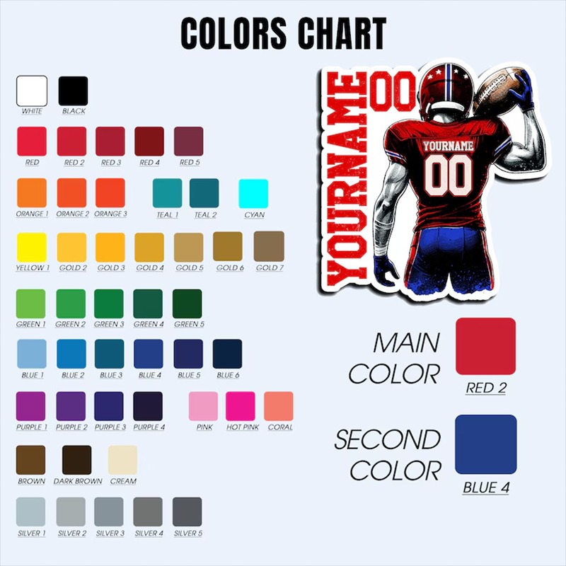 Personalized American Football Fridge Magnets with Custom Name and Number for Football Team Gift 