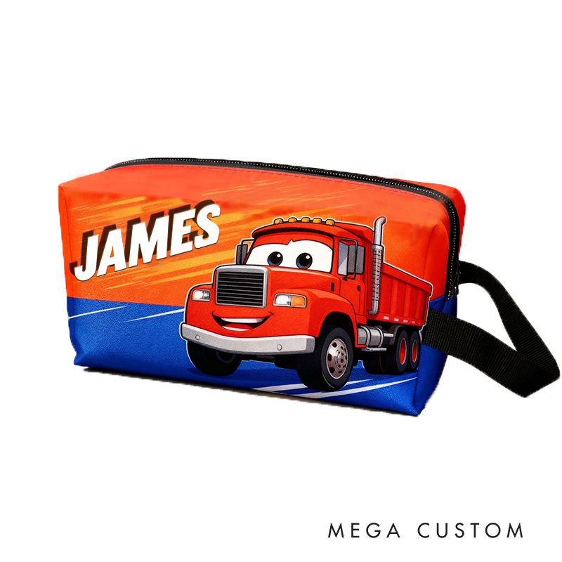 Personalized License Plate Print Toiletry Bag Customizable Name or License Plate Number Gift for Kids Collectors