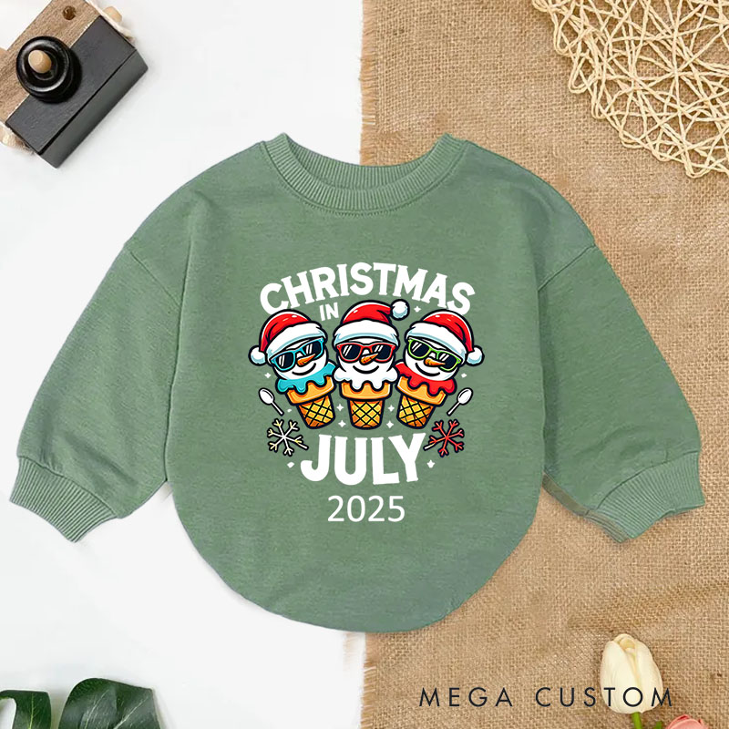 Personalized Christmas in July Ice Cream Baby Onesie Perfect for Adding Fun to Summer Holiday Celebrations Baby Bodysuit