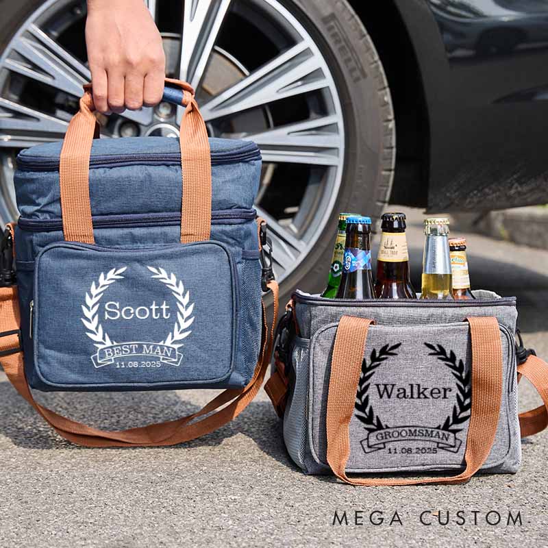 Personalized Groomsmen Cooler Bag Custom Beer Bag Gift for Groom Best Man Wedding Party Favors Bag for Men