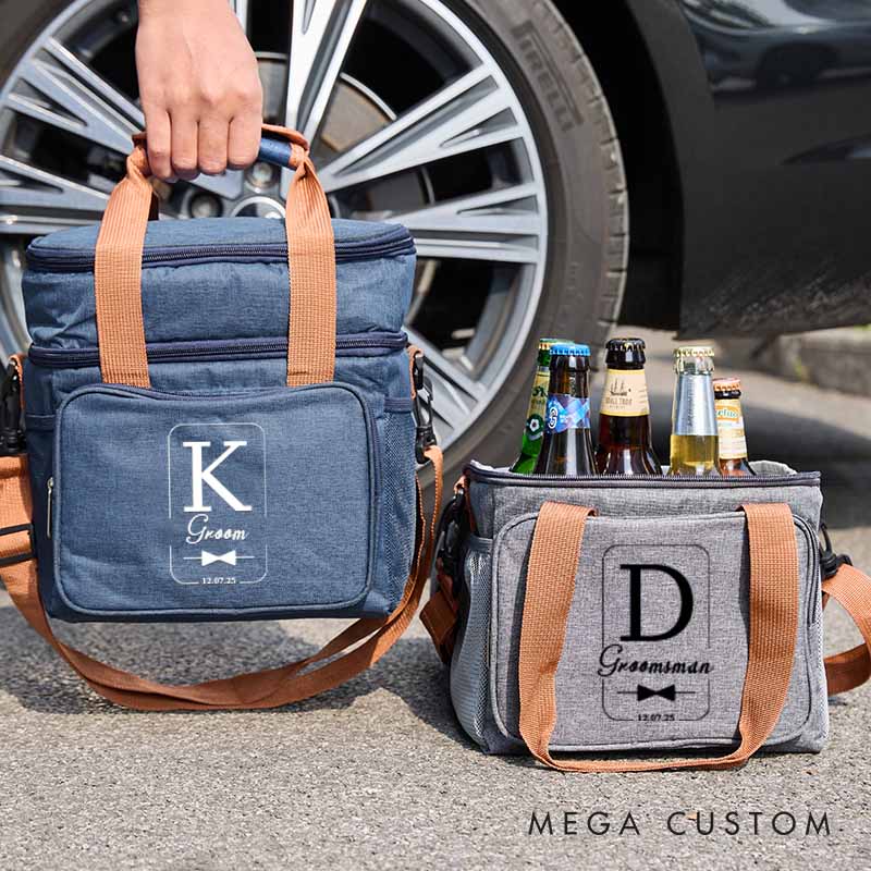 Personalized Groomsmen Cooler Bag Wedding Gift Beer Bag for Groom Best Man Wedding Party Keepsake Bag for Man