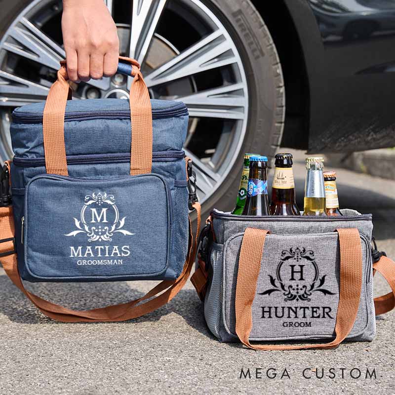 Personalized Groomsman Cooler Bag Custom Groomsmen Beer Cooler Bag Vintage Frame Designed Cooler Bag Wedding Party Gift bag