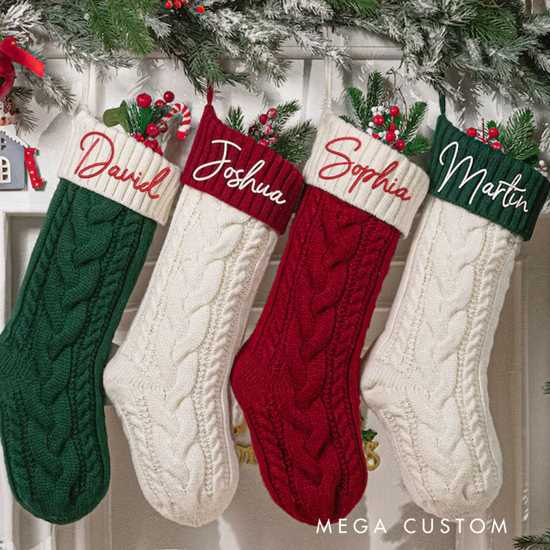Personalized Embroidered Stockings Christmas Stockings with Name Family Holiday Gift