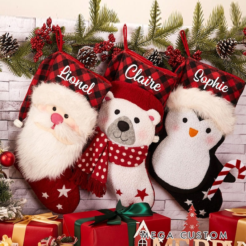Personalized Family Stockings Holiday Stocking 3D Christmas Stocking Gift for Family