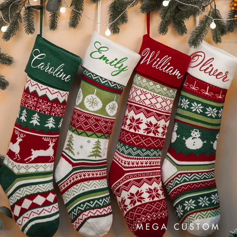 Personalized Embroidered Family Holiday Stockings Christmas Gift for Family Holiday Decor