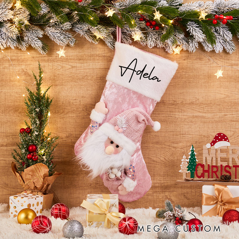 Personalized Name Festive Winter Wonderland 3D Christmas Stocking Gift for Family