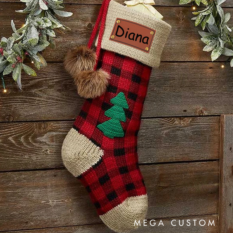 Personalized Buffalo Plaid Jumbo Knit Christmas Stockings Fashionable Holiday Gifts