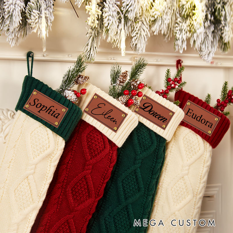Personalized Cable Knit with Custom Name Classic Holiday Charm Christmas Stocking Family Gift
