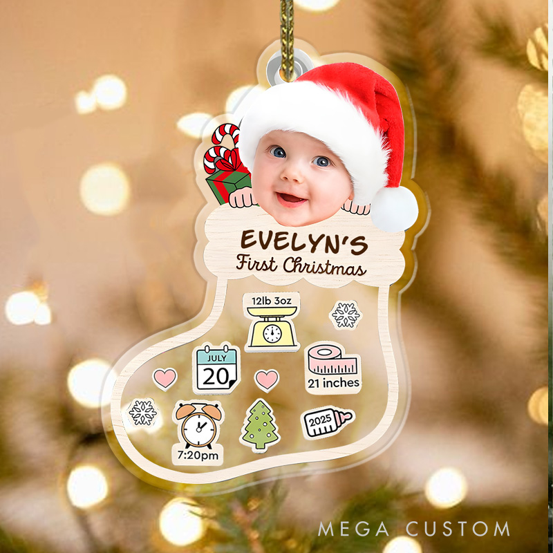 Personalized New Baby Gift 2D Baby Photo Ornament Newborn Gift