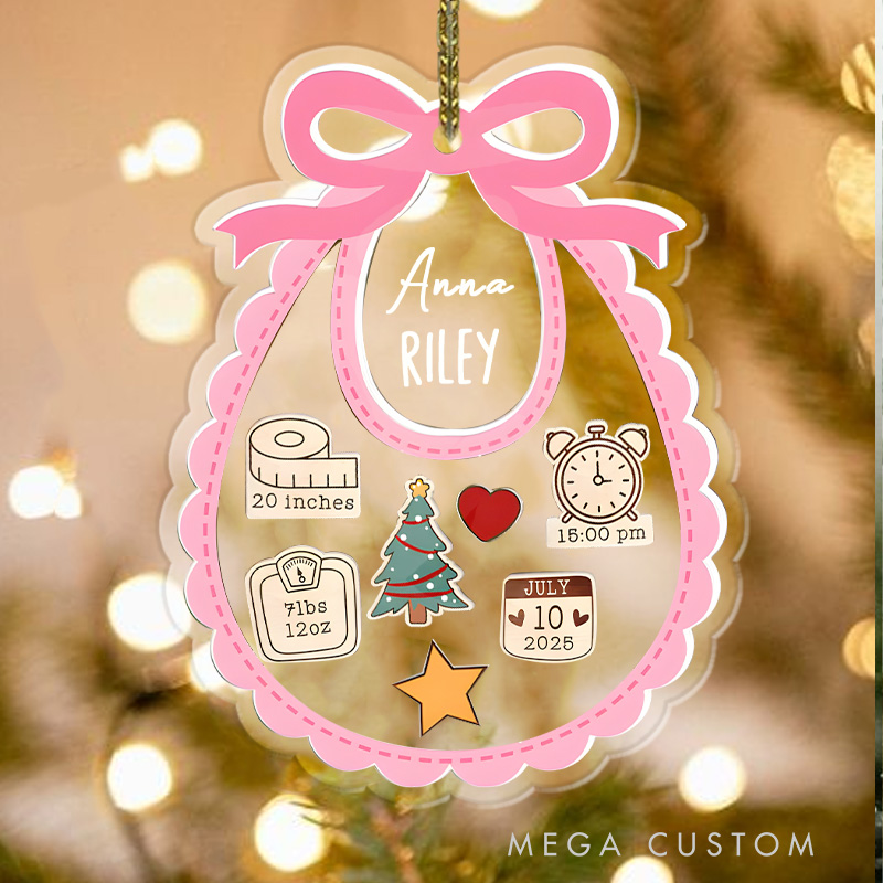 Personalized Baby's First Christmas Ornament: 4D Shaker Ornament