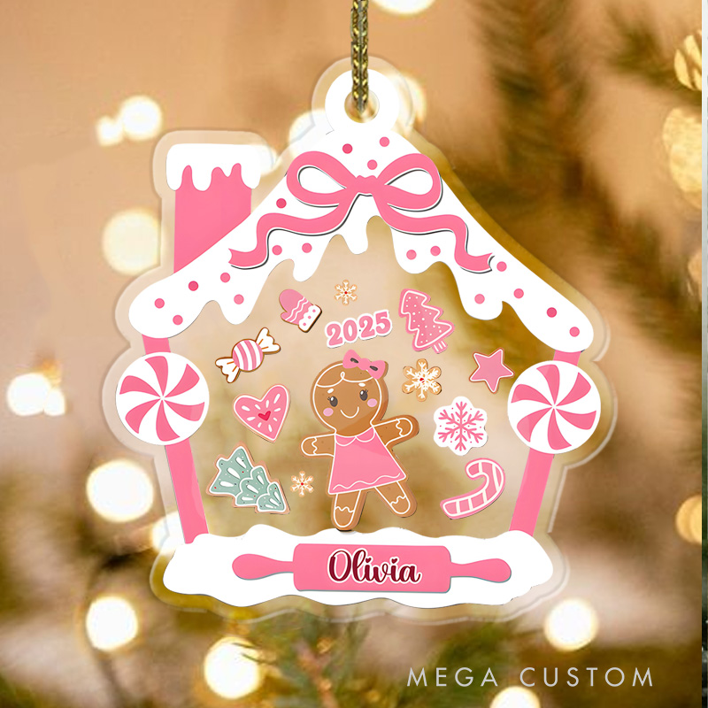 Personalized Gingerbread Ornament for Kids 2D Boys Girl Ornament