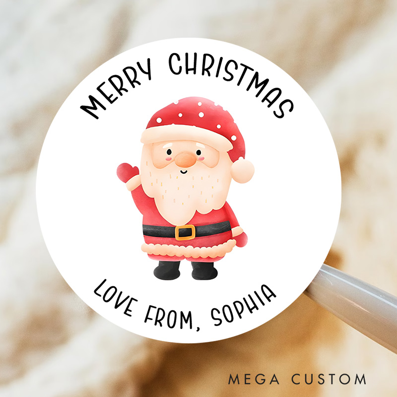 Personalized Santa Claus Brings Joyful Wishes from XX Christmas Gift Tags