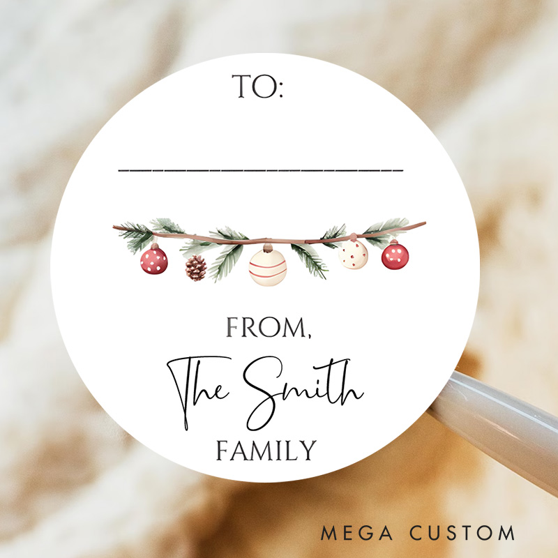 Personalized Rustic Charm from the XX Family Holiday Greetings Christmas Gift Tags