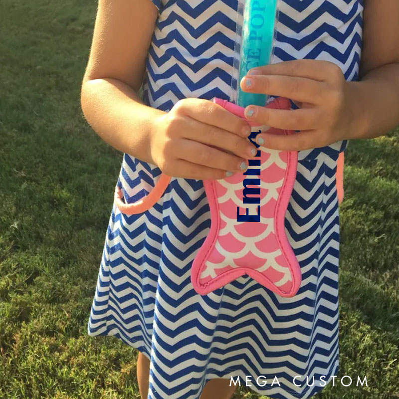 Personalized Shark Popsicle Holder for Kids to Keep Hands Warm and Snacks Cool During Summer Adventures