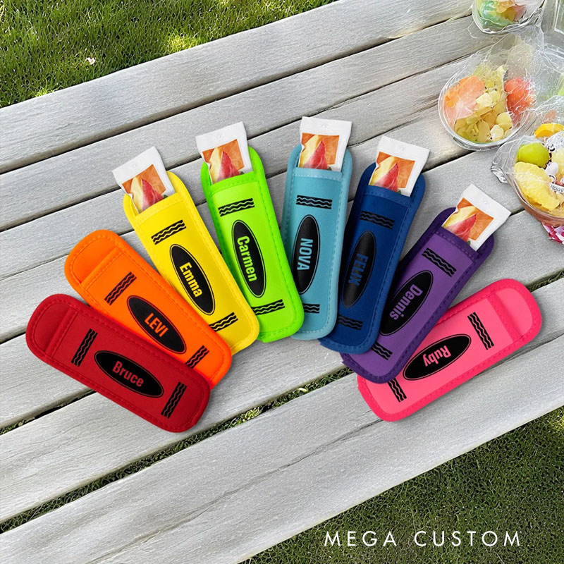 Personalized Neoprene Popsicle Holder for Kids to Keep Hands Warm and Enjoy Cool Treats in Vibrant Colors