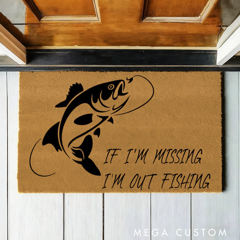 Personalised Welcome Mat Unique Gift Rug Home Decor Outside New Home Gift Perfect Gift for Fishing Lover Outdoor Decor Durable and Non-Slip Mat