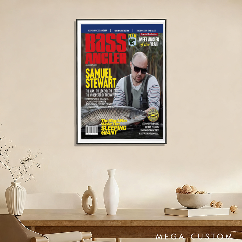 Personalized Fishing Magazine Cover Fishing Gifts for Men Fly Fishing Gifts for Him Fishing Dad Gift Angler Funny Fisherman Gift Perfect Gift for Fishing Lover