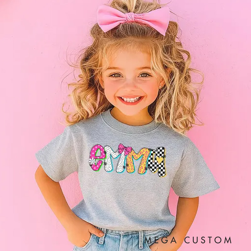 Personalized Birthday Shirt Girl Kids T-Shirt with Name for a Groovy Celebration