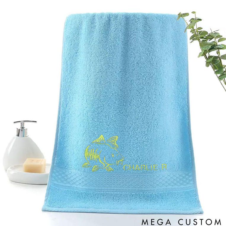 Personalized Fishing Towel Soft Absorbent and Durable Towel Perfect for Fishing Trips or Daily Use Great Gift for Fishing Enthusiasts