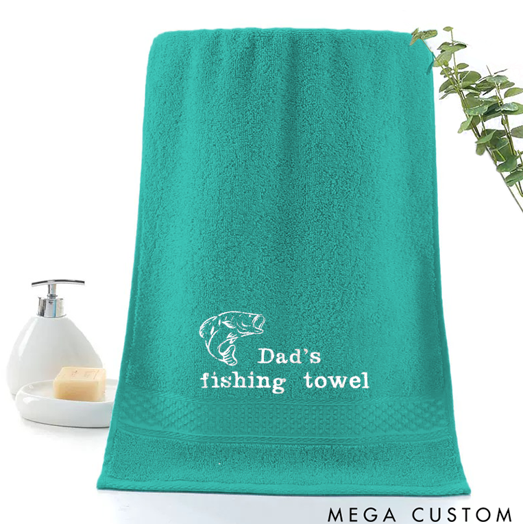 Personalized Fishing Towel Soft Absorbent and Durable Towel with Fun Fish Design Perfect for Fishing Lover and Outdoor Enthusiast
